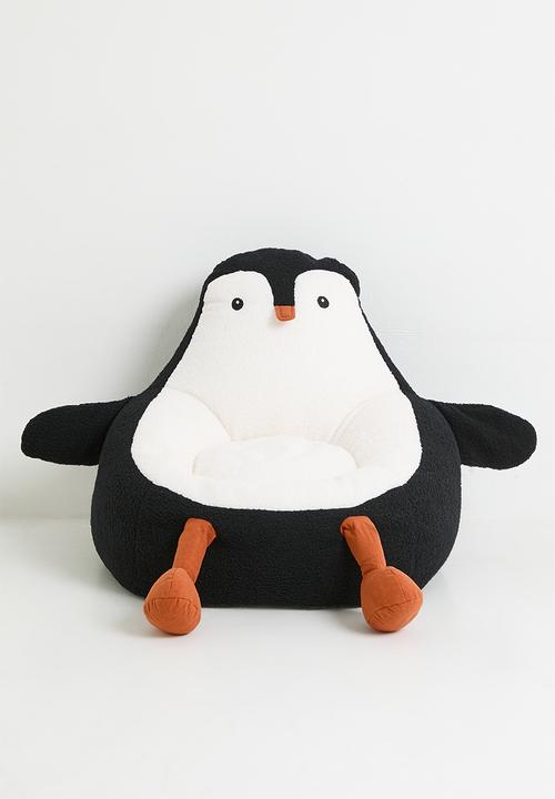 Pop Candy - Penguin bean bag chair - black/white