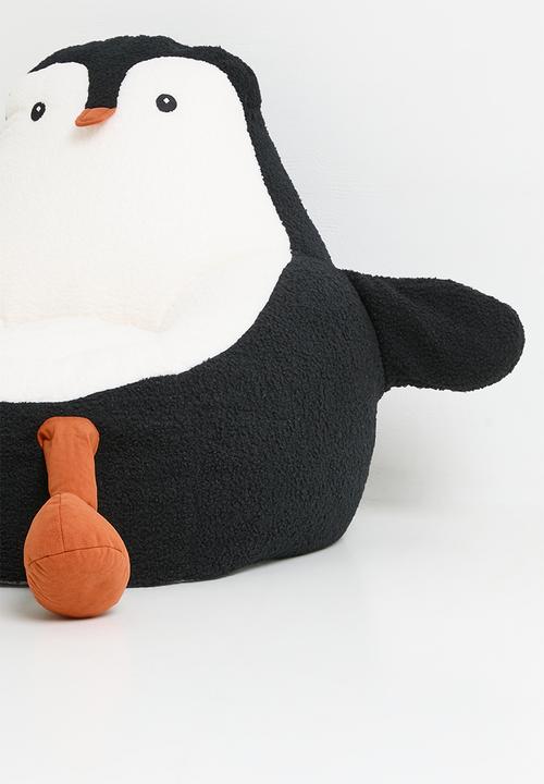 Pop Candy - Penguin bean bag chair - black/white