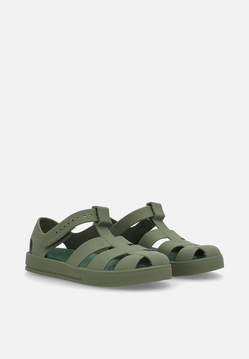 Pop Candy - Fisherman-style jelly sandals - olive green