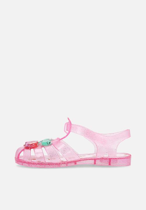 Pop Candy - Clear cherry jelly sandals - pink