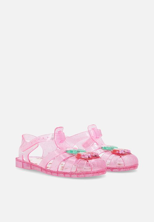 Pop Candy - Clear cherry jelly sandals - pink