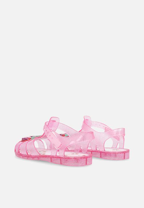 Pop Candy - Clear cherry jelly sandals - pink