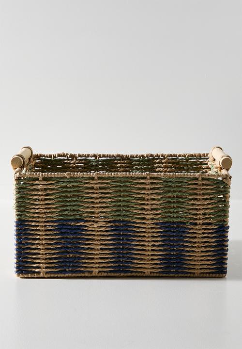 Pop Candy - Woven storage basket with grown-on handles - multi