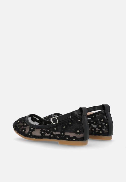 Pop Candy - Daisy aop pumps - black