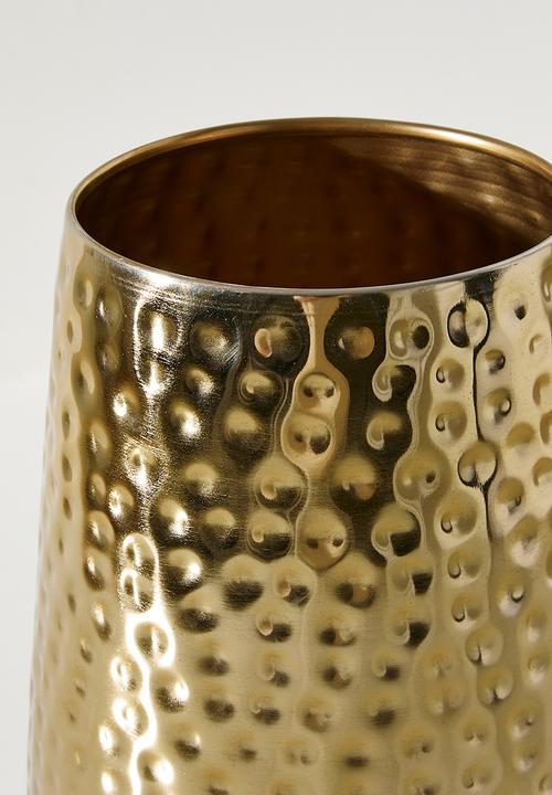 Sixth Floor -  Hammered Planter - Gold
