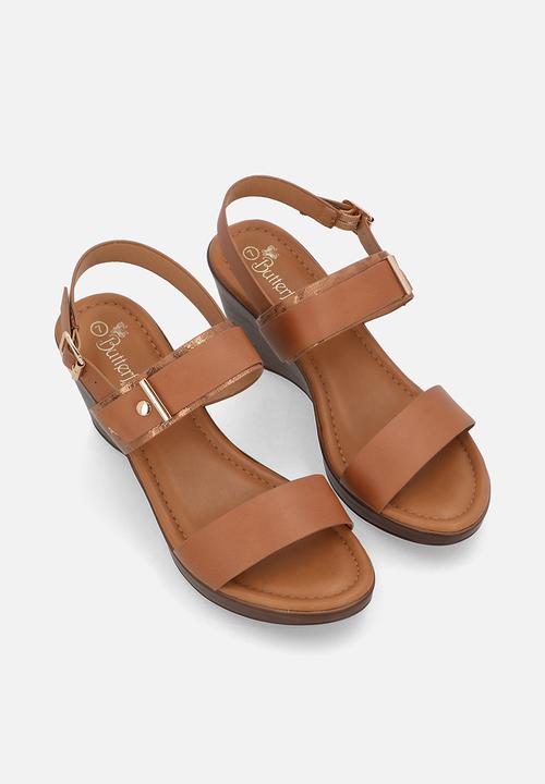 Butterfly Feet - Allora 4 slingback wedge heel - tan