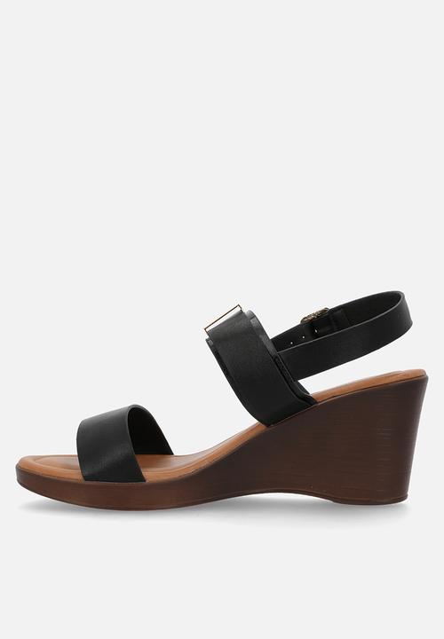Butterfly Feet - Allora 4 slingback wedge heel - black