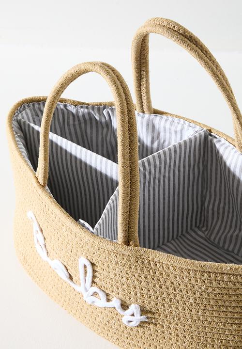Pop Candy - Woven diaper organizer caddy - neutral