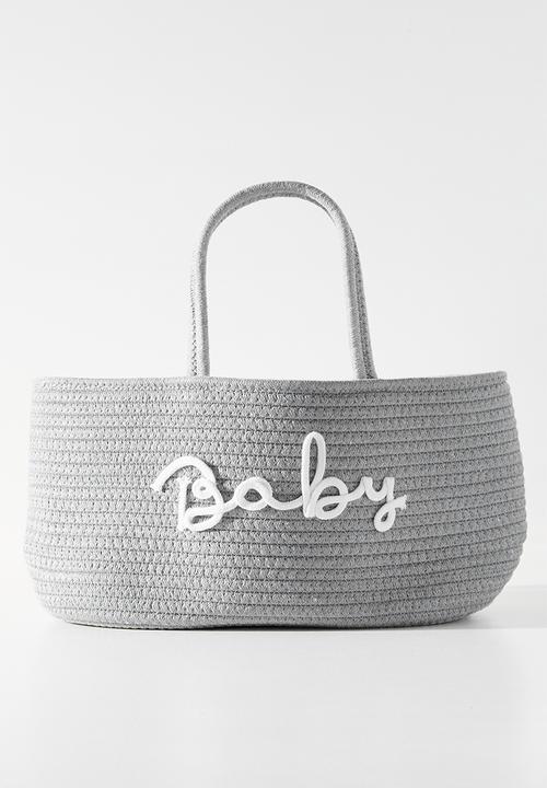 Pop Candy - Woven diaper organizer caddy - grey