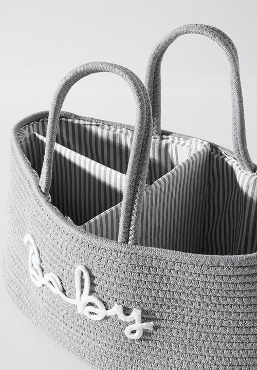 Pop Candy - Woven diaper organizer caddy - grey
