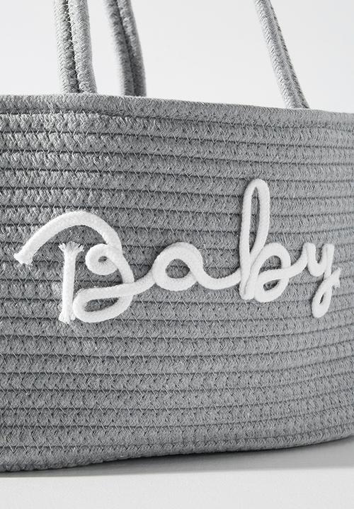 Pop Candy - Woven diaper organizer caddy - grey