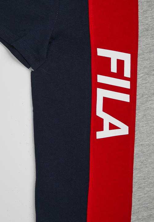 FILA - Dustin T-Shirt - Grey Melange/Fila Blue/Fila Red