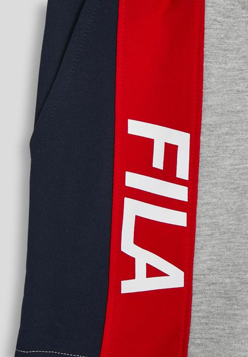 FILA - Dustin Shorts -Grey Melange/Fila Blue/Fila Red