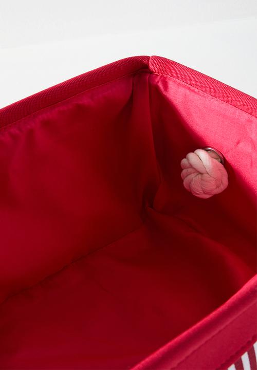 Pop Candy - Fabric storage basket with rope handles - red stripe