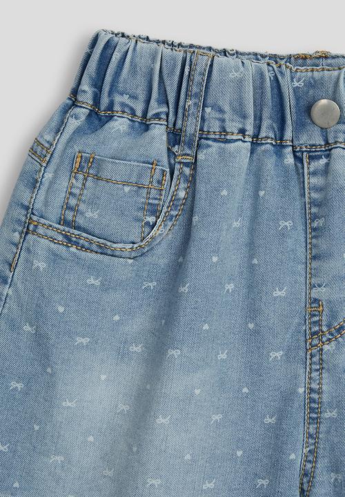 Pop Candy - Bow aop denim shorts - blue