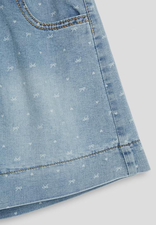 Pop Candy - Bow aop denim shorts - blue