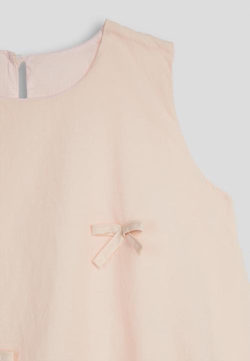 Pop Candy - Bow applique bubble hem blouse - pink