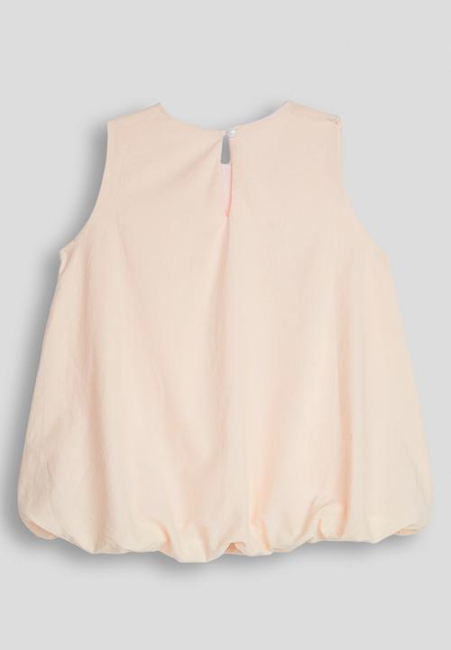 Pop Candy - Bow applique bubble hem blouse - pink