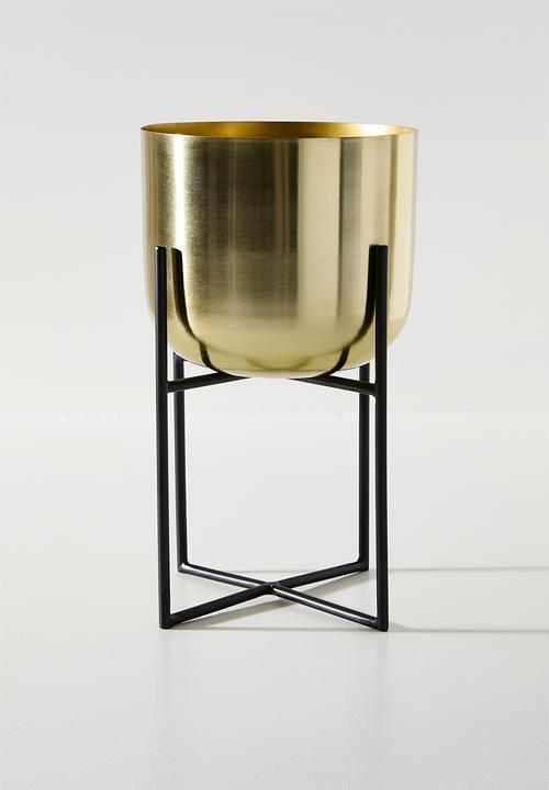 Sixth Floor - Standing Planter Round set of 2 - Gold