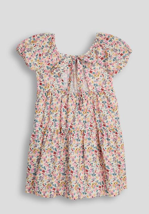 Pop Candy - Ditsy floral tiered dress - cream
