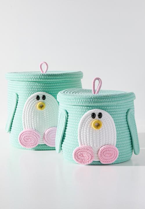 Pop Candy - Woven novelty laundry bin M - turquoise