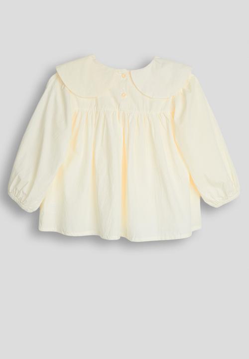 Pop Candy - Bow applique collar blouse - cornsilk
