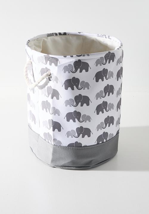 Pop Candy - Printed fabric laundry bin - white & grey