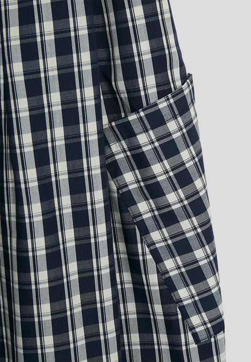 Pop Candy - Check lounge-style pants with slanted side pockets - blue