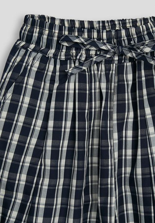 Pop Candy - Check lounge-style pants with slanted side pockets - blue