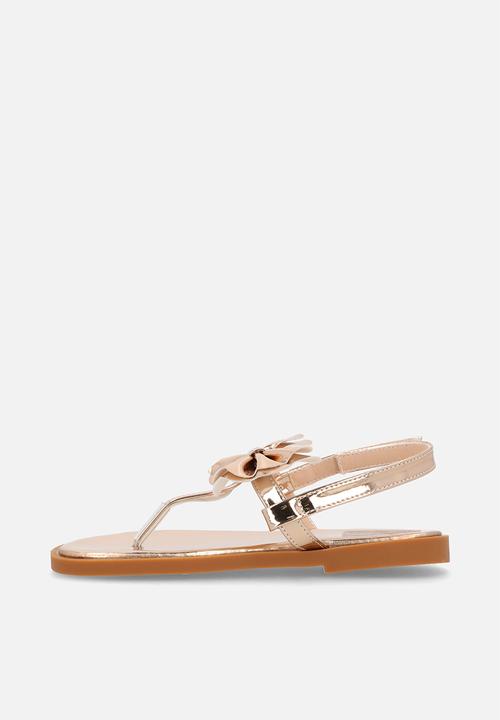 Pop Candy - Metallic bow design sandals - gold