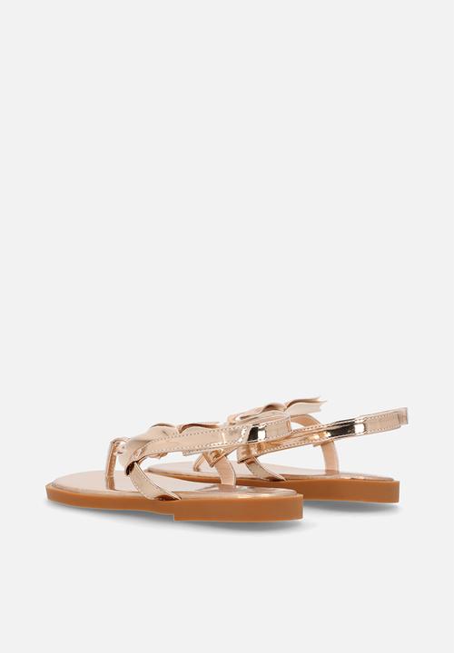 Pop Candy - Metallic bow design sandals - gold