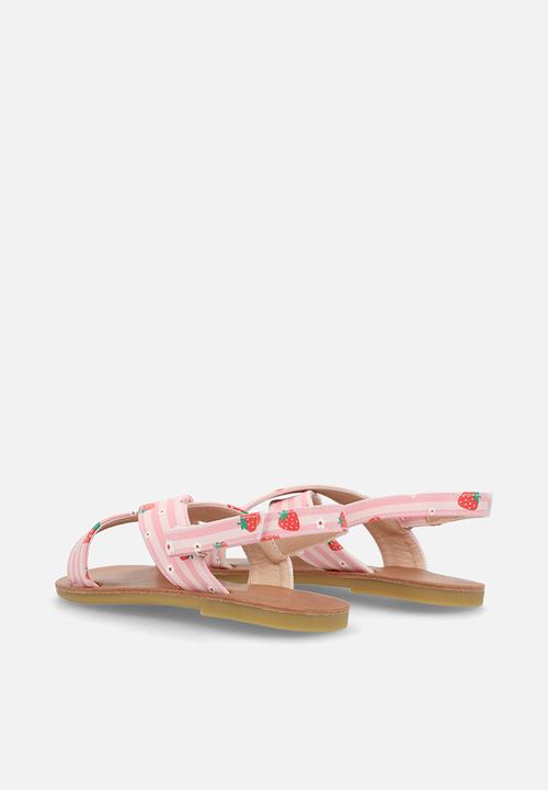Pop Candy - Striped flat sandals - pink