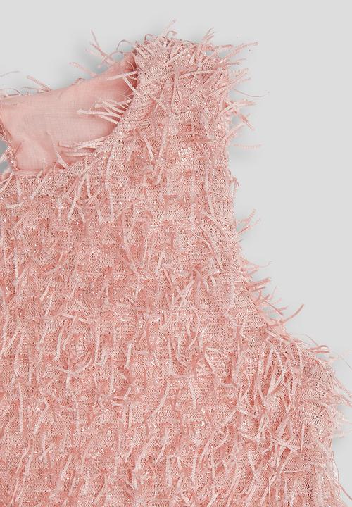 Pop Candy - Eyelash fabric occasion shift dress - pink