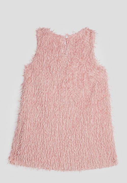 Pop Candy - Eyelash fabric occasion shift dress - pink