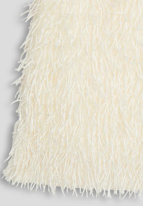 Pop Candy - Eyelash fabric occasion shift dress - cream