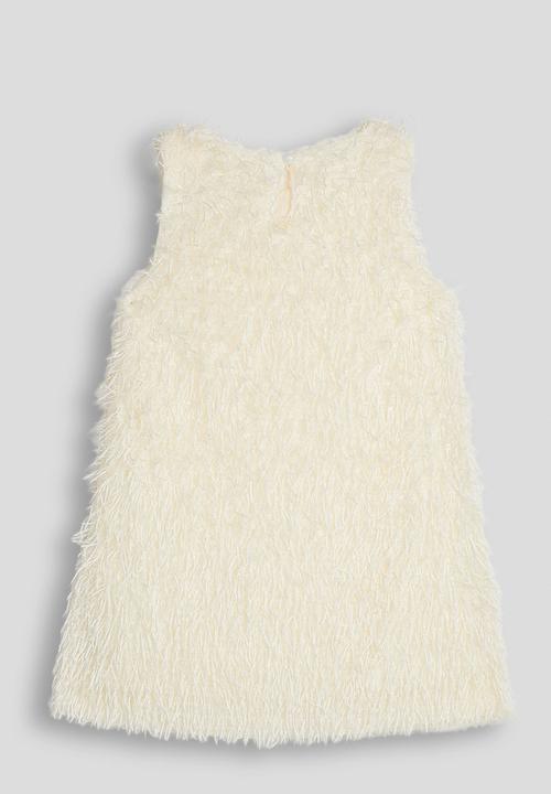 Pop Candy - Eyelash fabric occasion shift dress - cream
