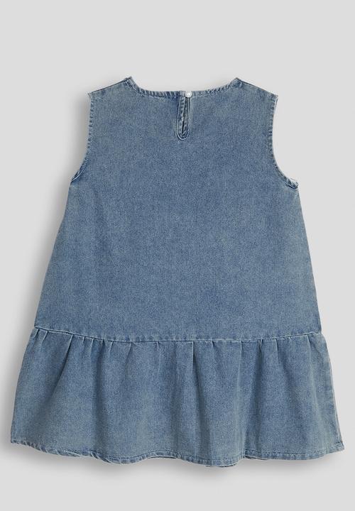 Pop Candy - Denim rhinestone embellished shift dress - blue