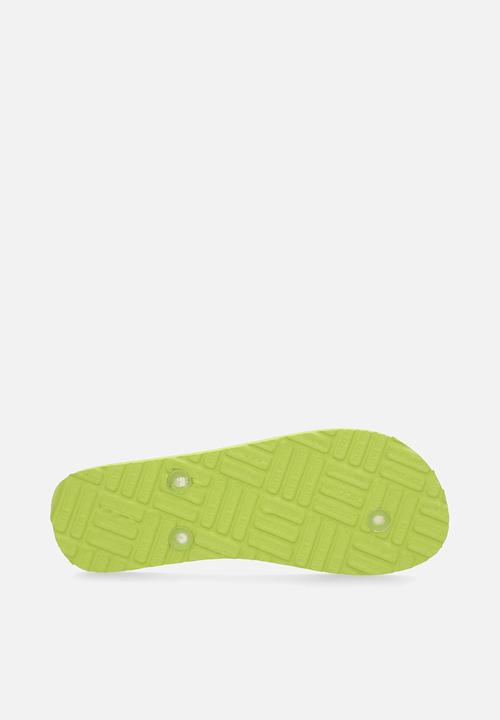 Pop Candy - Floral printed flip flops - green