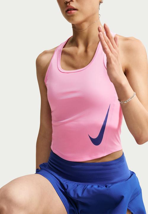 Nike - W Nk Tempo Swoosh Run Df Tank - Pink Rise/Reflective Silv/Old Royal