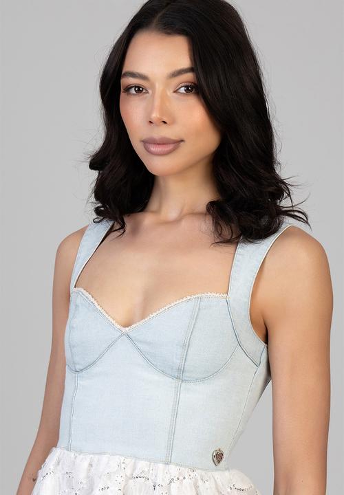 SISSY BOY - Catherine Mini Denim Dress - Light Vintage