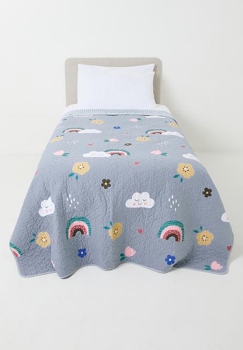Pop Candy - All-over-print quilted coverlet - grey