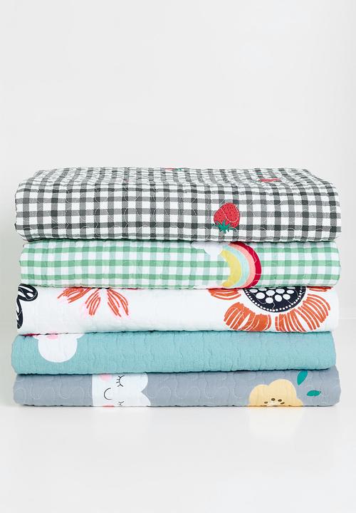Pop Candy - All-over-print quilted coverlet - grey