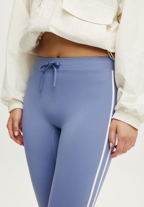 Cotton On - Ultra Soft Tie Front Capri Tight - Blue Ice/White