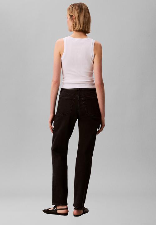Calvin Klein - High rise straight midnight black - midnight black