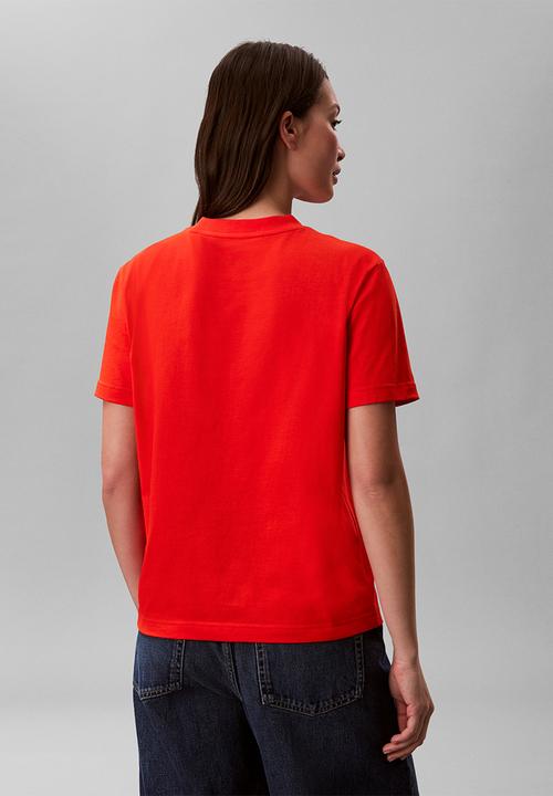 Calvin Klein - Hero ss classic monologo cneck tee - orange.com
