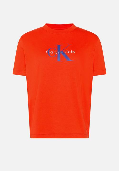 Calvin Klein - Hero ss classic monologo cneck tee - orange.com