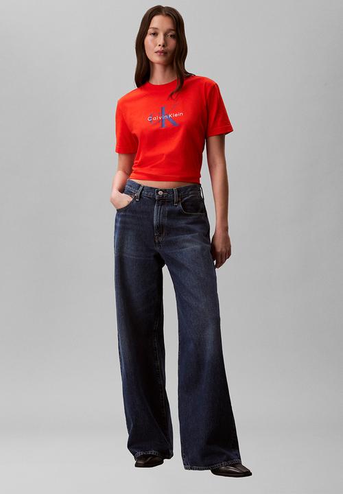 Calvin Klein - Hero ss classic monologo cneck tee - orange.com