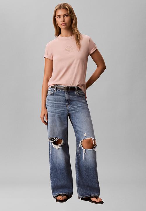 Calvin Klein - Ss classic foil monologo tee - tuscan wind