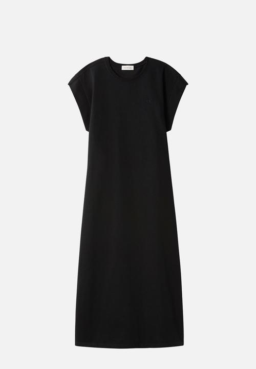Calvin Klein - Ss crew hvy jersey easy midi dress - black