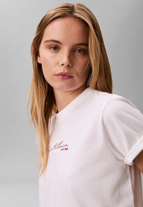 Calvin Klein - Ss graphic boxy tee - bright white